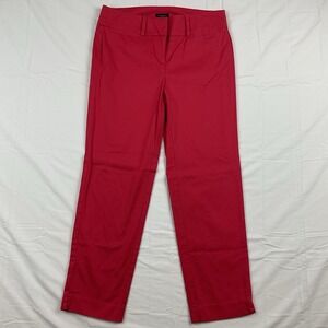 Ann Taylor Signature Pants Size 0 Pink Stretch Slim Fit Career Office Chic